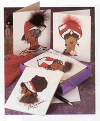 Picture of Black Art Deco Ladies Style Cards